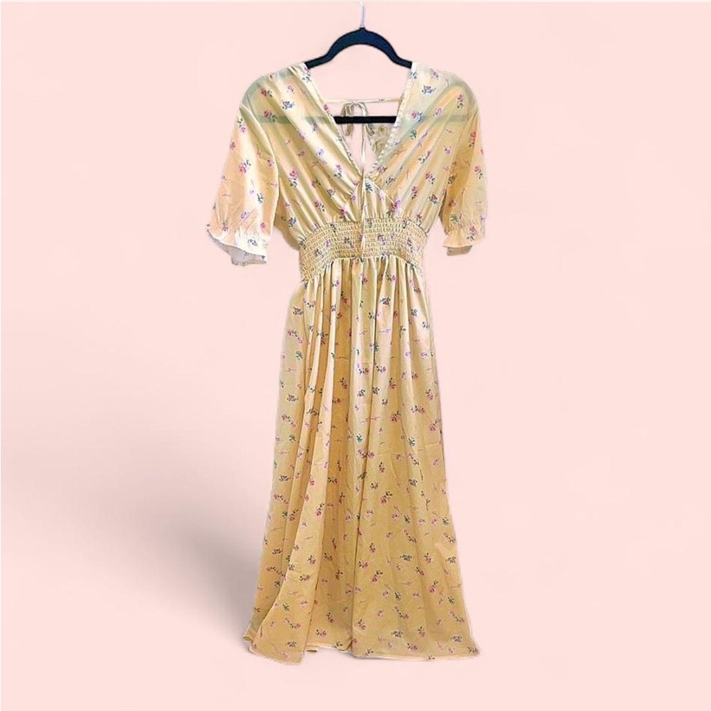 Floral Yellow Maxi Dress